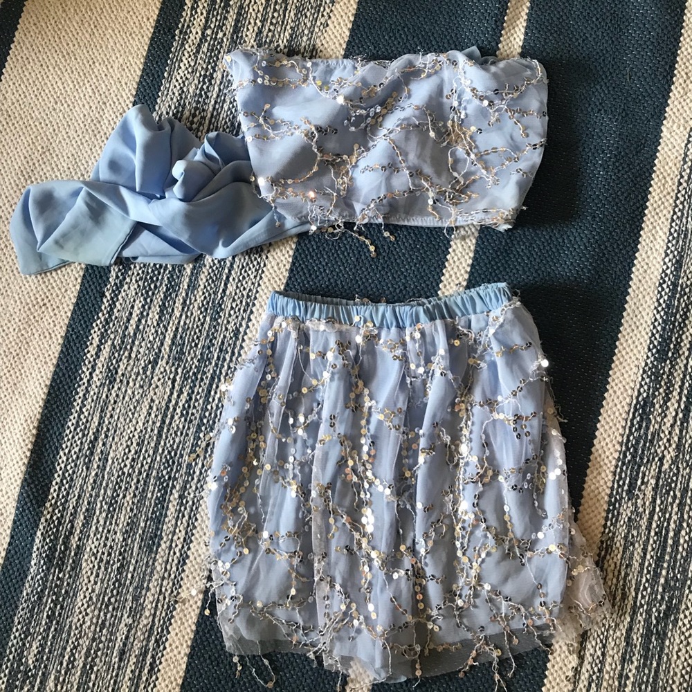 Two Piece Baby Blue Sparkle